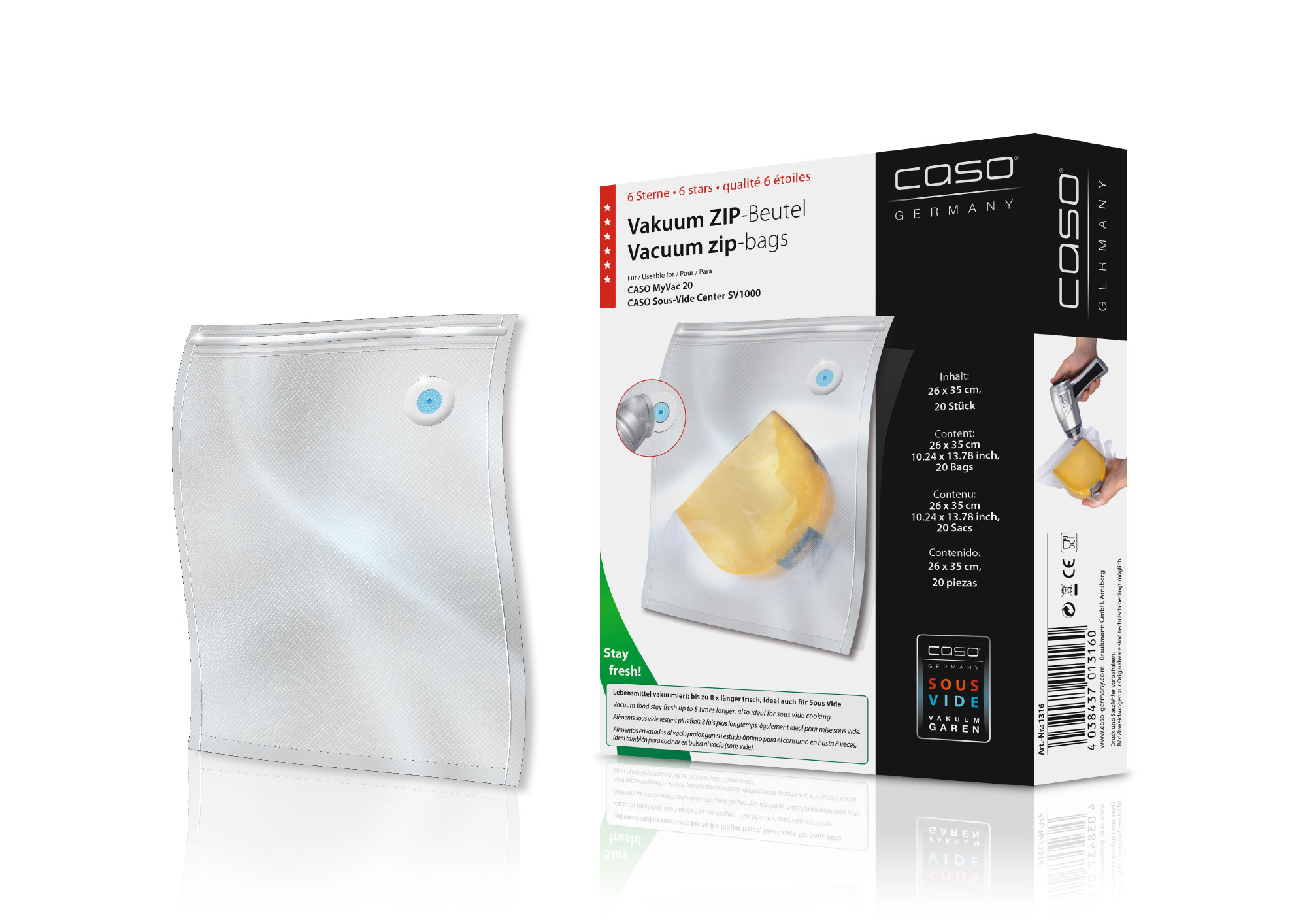 Caso ZIP poser 26x35 cm 20 stk m/QR- labels 150 my